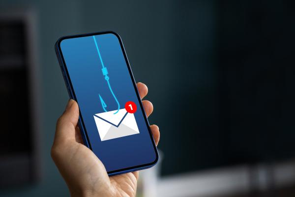 A phone with phishing image.