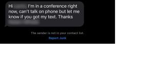 Text impersonation screenshot.