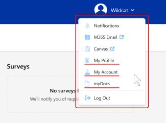Personal Info menu