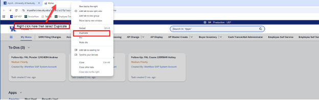 Duplicate Tabs