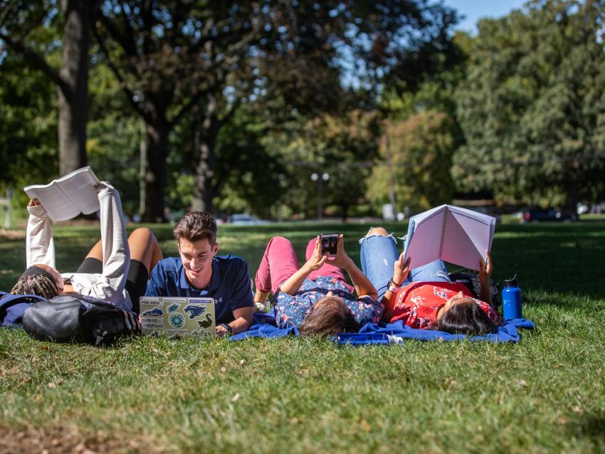 students outside
