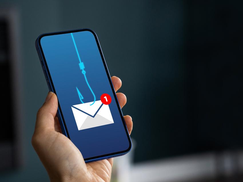 A phone with phishing image.