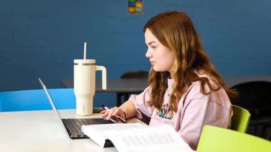 student on laptop